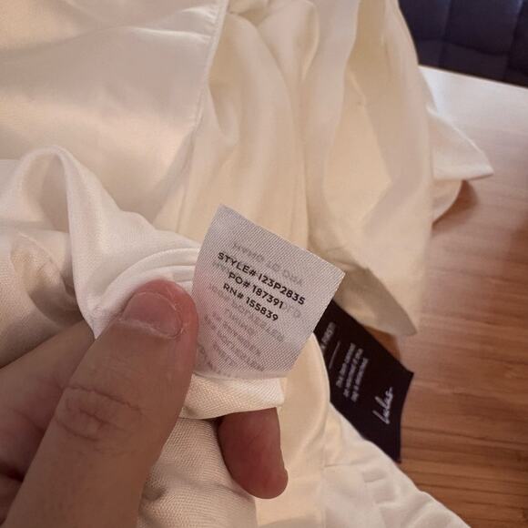 Lulus White Rooftop Bar Long Sleeve Wrap Mini Skort Romper Belted V Neck Bridal - Picture 13 of 13